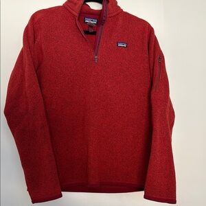 Patagonia Red Quarter-Zip Fleece Pullover
